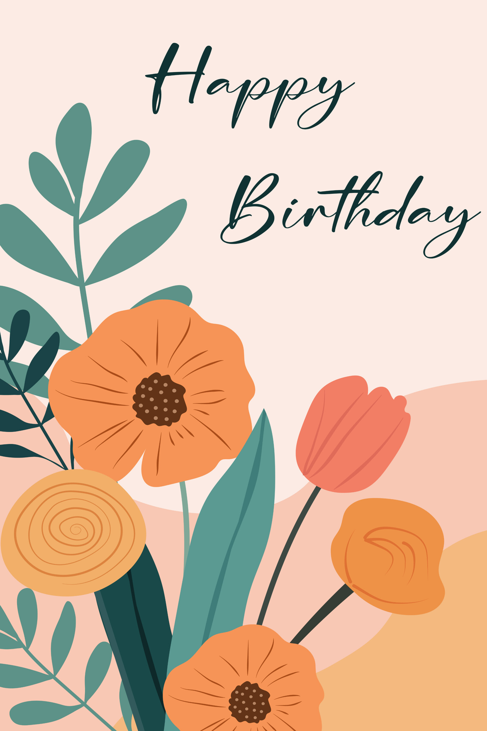 Floral Happy Birthday